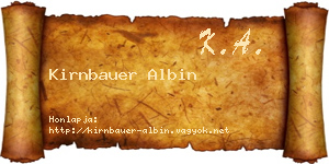 Kirnbauer Albin névjegykártya